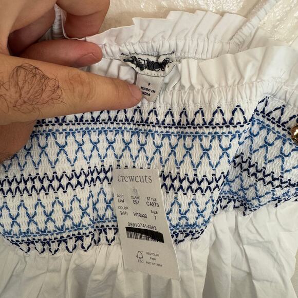 Crewcuts Girl's Paloma Smocked Cotton Poplin Maxi Dress US Girl's 7 New - Picture 5 of 7